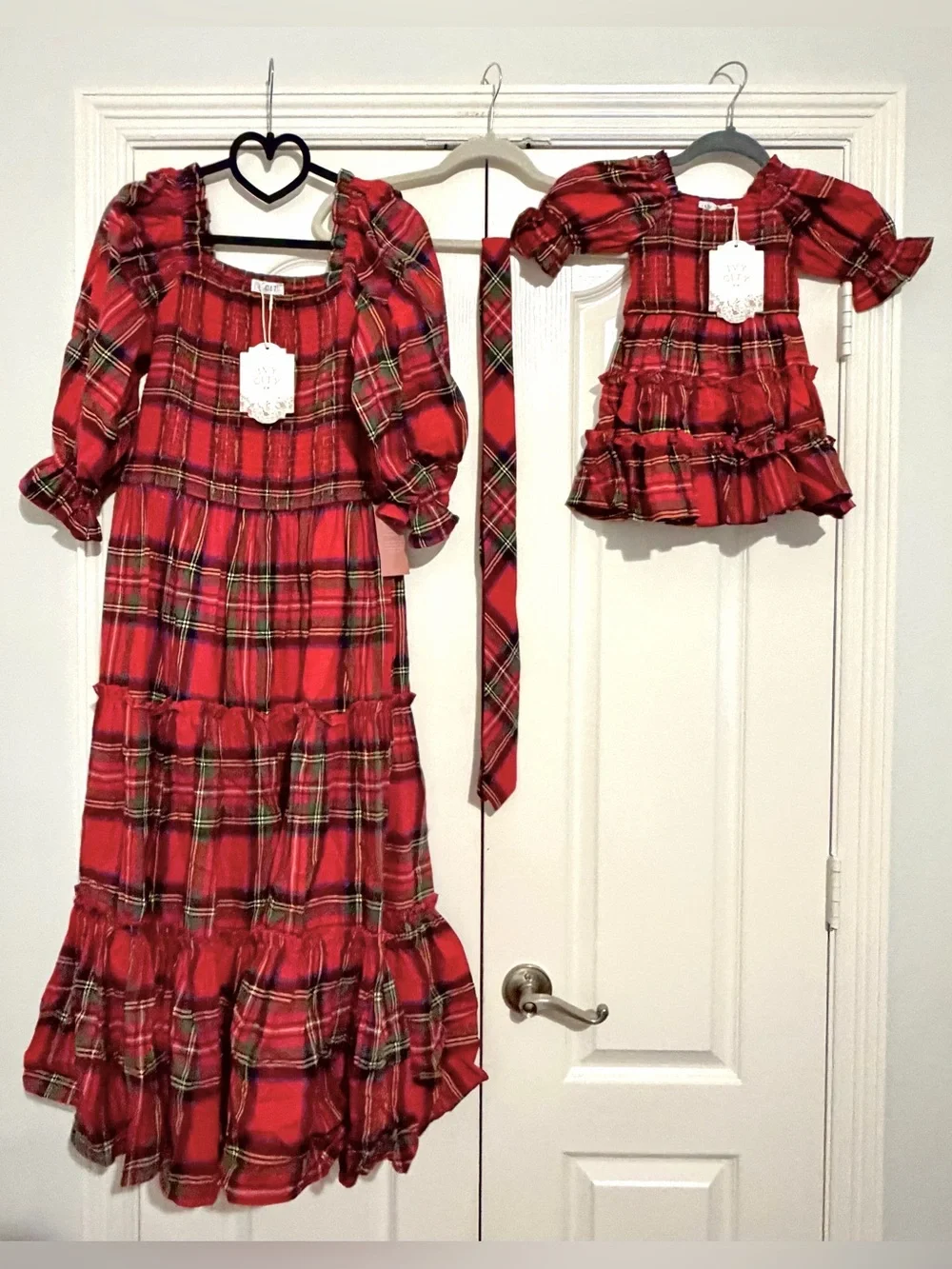 Ivy City Co Family Matching Red & Green Plaid Women’s, Men’s & Baby Outfit